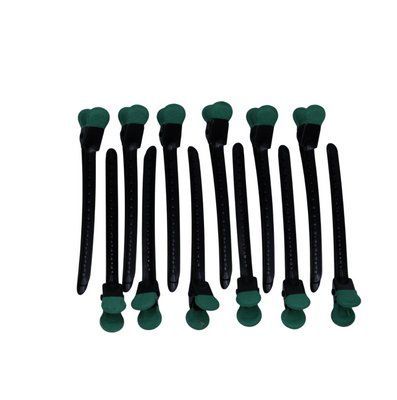 Набір металічних затискачів Termax Professional Evolution Black&Green, 12 шт (ES-1009-GN) ES-1009-GN фото
