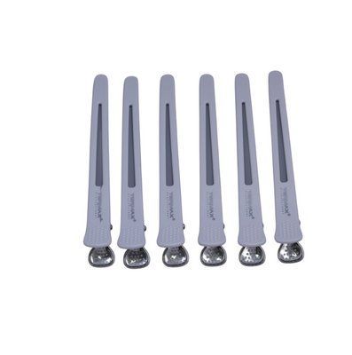 Кліпси-затискачі для волосся Termax Professional Perfect Fit White 11 см, 6 шт (ES-1008-WT) ES-1008-WT фото