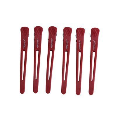 Кліпси-затискачі для волосся Termax Professional Perfect Fit Red 11 см, 6 шт (ES-1008-RD) ES-1008-RD фото
