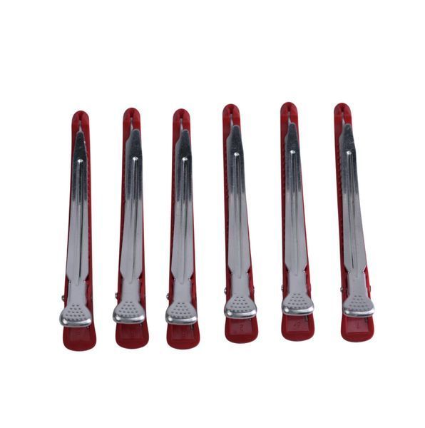 Кліпси-затискачі для волосся Termax Professional Perfect Fit Red 11 см, 6 шт (ES-1008-RD) ES-1008-RD фото