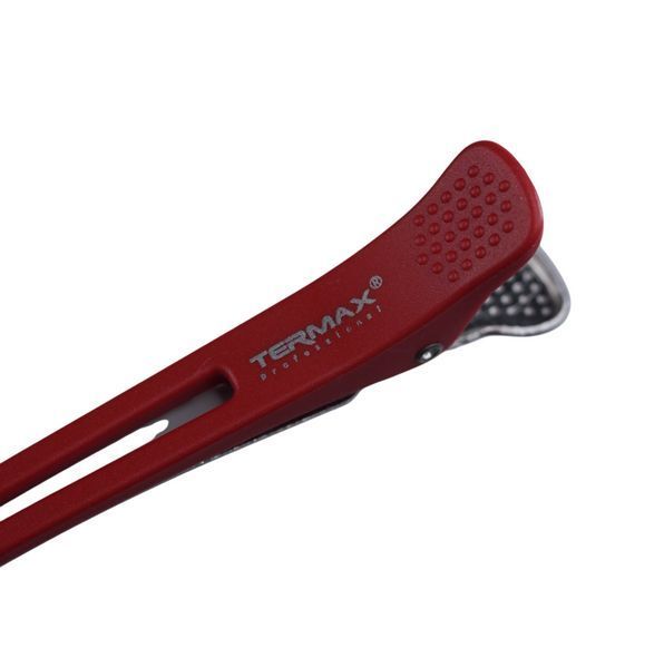 Кліпси-затискачі для волосся Termax Professional Perfect Fit Red 11 см, 6 шт (ES-1008-RD) ES-1008-RD фото