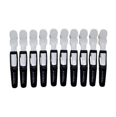 Набір затискачів для волосся Termax Professional Alligator White & Black, 10 шт (ES-S01-BK) ES-S01-BK фото
