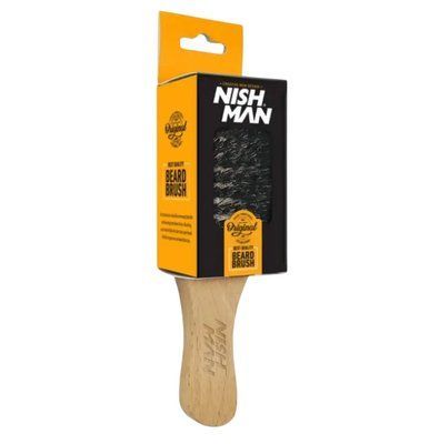 Щётка для бороды Nishman Premium Beard Brush, светло-коричневая (10606010) 10606010 фото