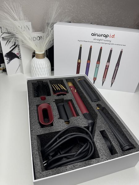 Стайлер для волос Hairtools HS08 Airwrap Straight & Wavy Red Velvet/Gold 6 насадок HS08-RVG фото