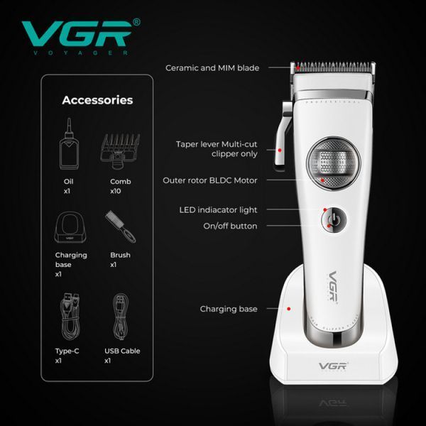 Професійна машинка для стрижки VGR Professional Rotatech Black (V-880C-BK) V-880C-BK фото