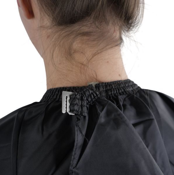 Парикмахерская накидка Estet Professional черная, на резинке и крючках, 145*150 см (ES-1083) ES-1083 фото