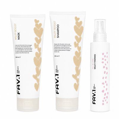 Набір з молочними протеїнами для волосся FAV.1 MILKY BOOST+ Кремовий термозахист для волосся FAV.1 ALL IN ONE MULTI THER FAV-98745 FAV-98745 фото