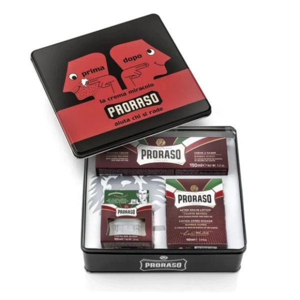 Набор для бритья Proraso Vintage Selection Prima&Dopo в металлической коробке (Proraso453) 11001021 фото