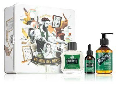 Набор для бороды Proraso Refresh в металлической коробке (шампунь, бальзам и масло) 11001026 фото