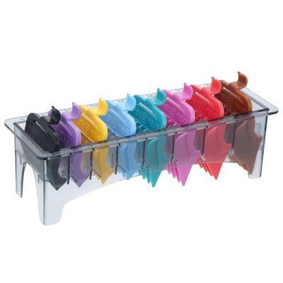 Набір кольорових пластикових насадок з підставкою для машинки VGR Color, 8 шт (V-890) V-890 фото